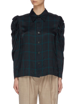 Main View - Click To Enlarge - TOGA ARCHIVES - Puff Sleeve Check Print Shirt