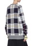 Back View - Click To Enlarge - TOGA ARCHIVES - Check plaid ruched contrast sleeve sweater