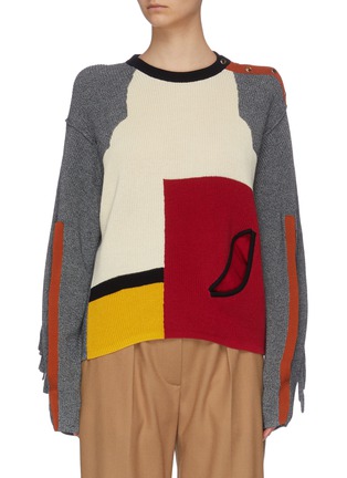 Main View - Click To Enlarge - TOGA ARCHIVES - Colourblock panelled slit sleeve sweater