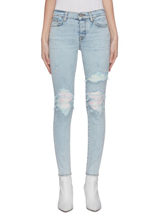 Main View - Click To Enlarge - AMIRI - Tie dye distressed skinny jeans