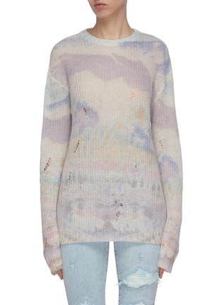 Main View - Click To Enlarge - AMIRI - Tie dye distressed sweater