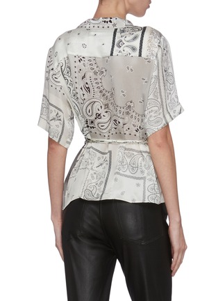 Back View - Click To Enlarge - AMIRI - Reconstructed bandana print belted wrap-around shirt