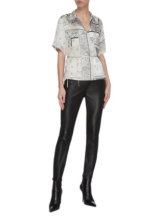 Figure View - Click To Enlarge - AMIRI - Reconstructed bandana print belted wrap-around shirt