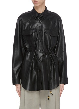 Main View - Click To Enlarge - NANUSHKA - 'Eddy' belted faux leather shirt