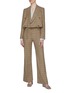 Figure View - Click To Enlarge - NANUSHKA - 'Clara' belted checked flared pants