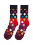 Main View - Click To Enlarge - HAPPY SOCKS - Big dot colourblock crew socks