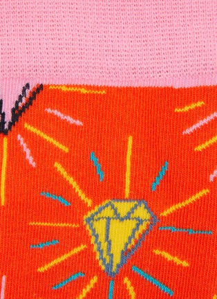 Detail View - Click To Enlarge - HAPPY SOCKS - 'Pink Plunk Plink' crew socks