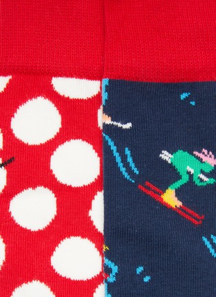 Detail View - Click To Enlarge - HAPPY SOCKS - Snowman and skiing crew socks 2-pack set