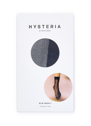 Main View - Click To Enlarge - HYSTERIA - 'Filippa' colourblocked semi sheer ankle socks