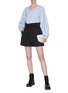 Figure View - Click To Enlarge - 3.1 PHILLIP LIM - Belted pinstripe paperbag shorts