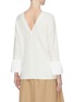 Back View - Click To Enlarge - 3.1 PHILLIP LIM - Faux pearl embellished ruffle cuff sweater