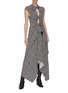 Figure View - Click To Enlarge - PROENZA SCHOULER - Polka dot cutout gathered handkerchief sleeveless midi dress