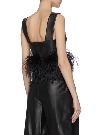 Back View - Click To Enlarge - 16ARLINGTON - 'Harlow' ostrich feather leather bra top
