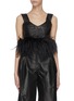 Main View - Click To Enlarge - 16ARLINGTON - 'Harlow' ostrich feather leather bra top