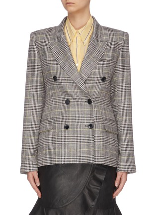 Main View - Click To Enlarge - ISABEL MARANT - 'Celeigh’ check plaid blend double breasted blazer