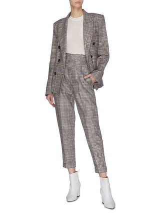 Figure View - Click To Enlarge - ISABEL MARANT - 'Ceyo' plaid tailored silk blend pants