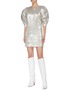 Figure View - Click To Enlarge - ISABEL MARANT - 'Radela’ stripe puff sleeve dress