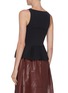 Back View - Click To Enlarge - TIBI - Sleeveless ruche front ribbed peplum top