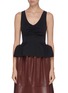 Main View - Click To Enlarge - TIBI - Sleeveless ruche front ribbed peplum top