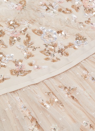 Detail View - Click To Enlarge - NEEDLE & THREAD - Sequin embroidered floral sheer tulle dress