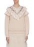 Main View - Click To Enlarge - NEEDLE & THREAD - Floral sequin embellished ruffle trim sweatshirt