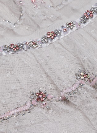 Detail View - Click To Enlarge - NEEDLE & THREAD - Off shoulder ruffled embroidered ballerina dress