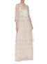 Figure View - Click To Enlarge - NEEDLE & THREAD - Ruffled layered maxi skirt