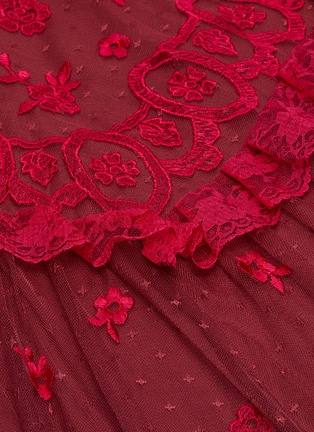  - NEEDLE & THREAD - 'Elsa Ballerina' floral embroidered lace trim ruffle tiered tulle midi dress