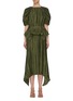 Main View - Click To Enlarge - CULT GAIA - Puffy sleeve cut out back pleated midi dress