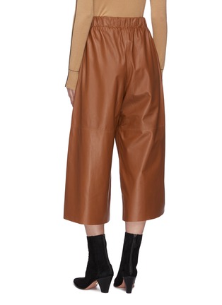 Back View - Click To Enlarge - YVES SALOMON - Lambskin leather wide leg pants