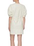 Back View - Click To Enlarge - YVES SALOMON - V neck puff sleeve lambskin leather dress