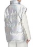 Back View - Click To Enlarge - YVES SALOMON ARMY - Metallic lambskin leather puffer vest