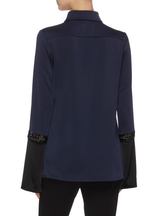 Back View - Click To Enlarge - GALVAN LONDON - Contrast sleeves beaded shirt