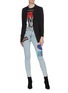 Figure View - Click To Enlarge - ALICE & OLIVIA - 'Good' slogan graphic patch skinny jeans