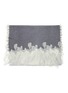 Detail View - Click To Enlarge - LANE'S - Embellished floral lace trim colourblock cashmere scarf