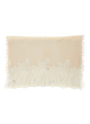 Detail View - Click To Enlarge - LANE'S - Floral lace embroidered cashmere scarf