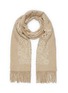Main View - Click To Enlarge - LANE'S - Embellished floral lace trim colourblock cashmere scarf