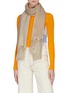 Figure View - Click To Enlarge - LANE'S - Embellished floral lace trim colourblock cashmere scarf