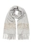 Main View - Click To Enlarge - LANE'S - Floral lace embroidered cashmere scarf