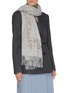 Figure View - Click To Enlarge - LANE'S - Floral lace embroidered cashmere scarf