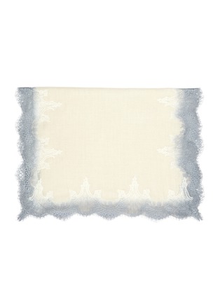 Detail View - Click To Enlarge - LANE'S - Dégradé lace border wool-cashmere scarf