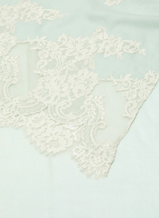Detail View - Click To Enlarge - LANE'S - Floral lace panel wool-silk scarf