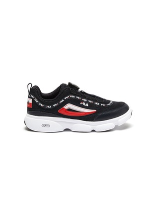 Main View - Click To Enlarge - FILA - 'Disrutor' logo band panelled leather kids sneakers