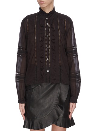 Main View - Click To Enlarge - ISABEL MARANT ÉTOILE - 'Valda' lace ruffle stand collar blouse