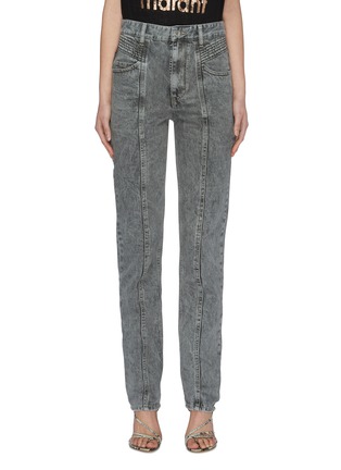 Main View - Click To Enlarge - ISABEL MARANT ÉTOILE - 'Hominy' Acid Wash Panelled Jeans