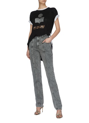 Figure View - Click To Enlarge - ISABEL MARANT ÉTOILE - 'Hominy' Acid Wash Panelled Jeans