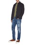 Figure View - Click To Enlarge - DENHAM - 'Razor' rip-and-repair slim jeans