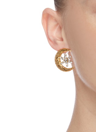 Figure View - Click To Enlarge - JENNIFER BEHR - 'Callisto' embellished crescent-shape stud earrings