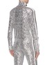 Back View - Click To Enlarge - NORMA KAMALI - Stripe outseam sequin embroidered high neck track jacket