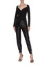 Figure View - Click To Enlarge - NORMA KAMALI - Stripe outseam sequin embellished jogging pants
